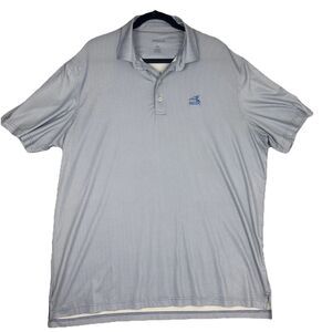 Johnnie O Chicago White Sox Shirt Mens Large Gray Striped MLB Baseball Polo